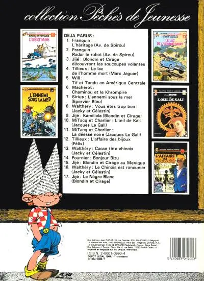 Verso de l'album Blondin et Cirage Tome 6 Le nègre blanc