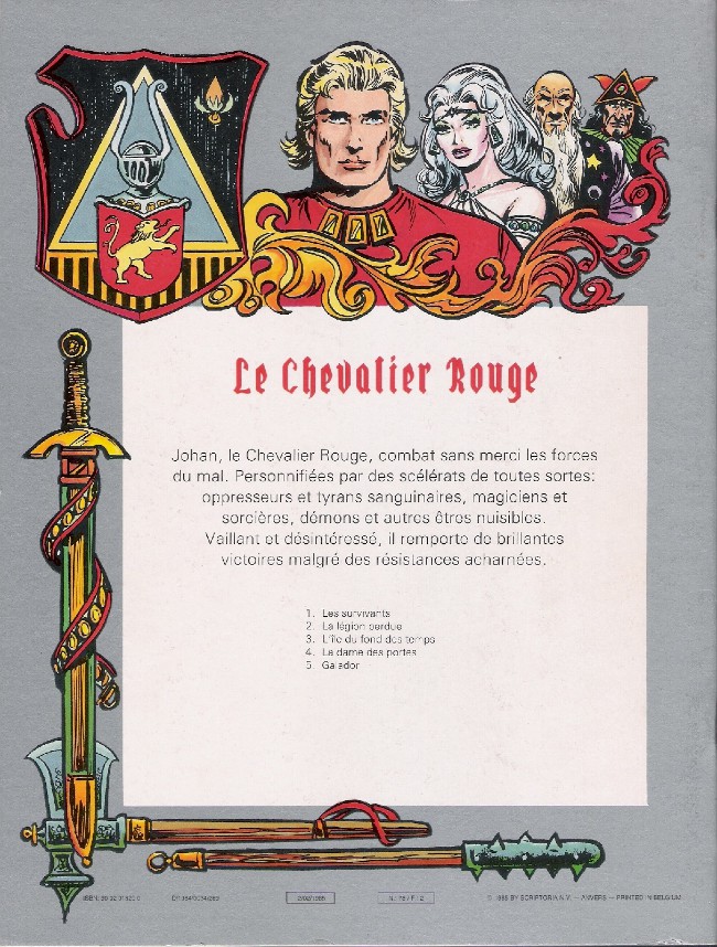 Verso de l'album Le Chevalier Rouge Tome 2 La légion perdue