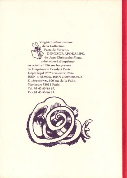 Verso de l'album Dinozor Apokalips