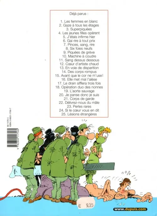 Verso de l'album Les Femmes en Blanc Tome 7 Pinces, sang, rires