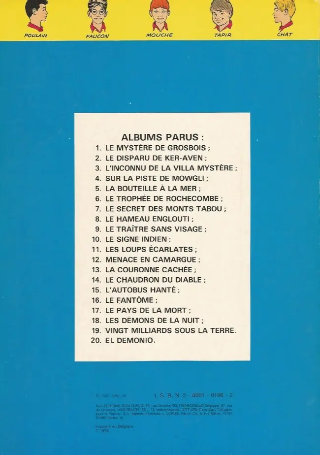 Verso de l'album La Patrouille des Castors Tome 6 Le Trophée de Rochecombe