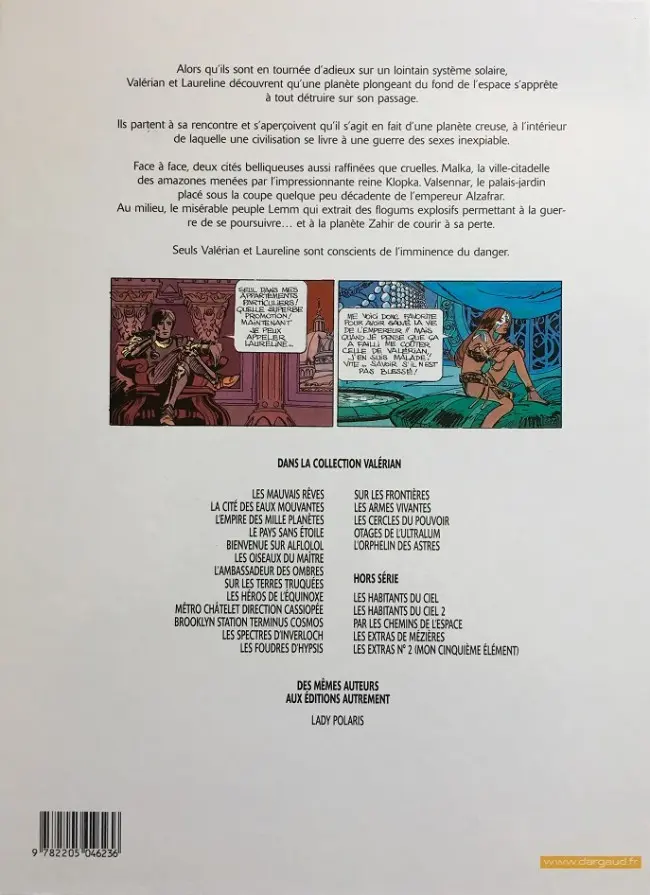 Verso de l'album Valérian Tome 3 Le pays sans étoile
