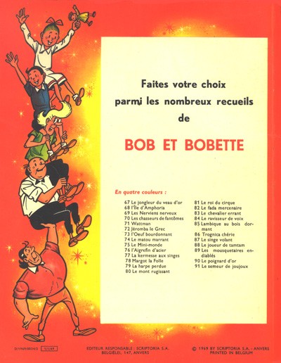 Verso de l'album Bob et Bobette Tome 88 Le joueur de tamtam