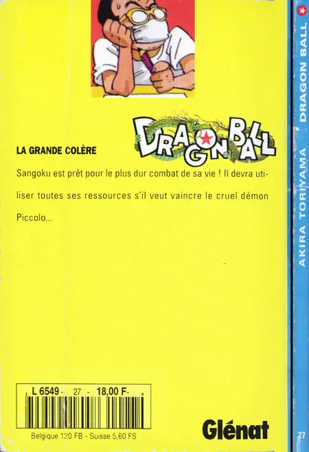 Verso de l'album Dragon Ball Tome 27 La grande colère