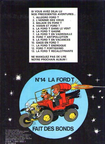 Verso de l'album Marc Lebut et son voisin Tome 13 La Ford T récalcitrante
