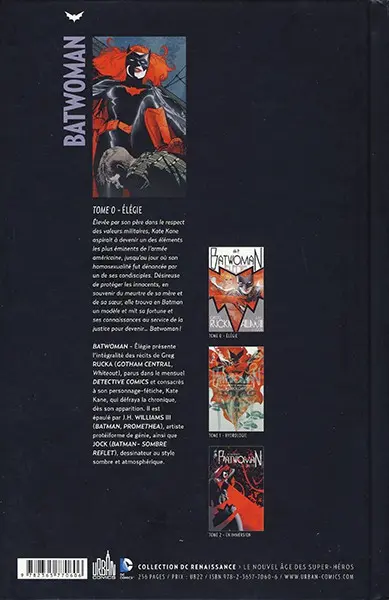 Verso de l'album Batwoman Tome 0 Élégie