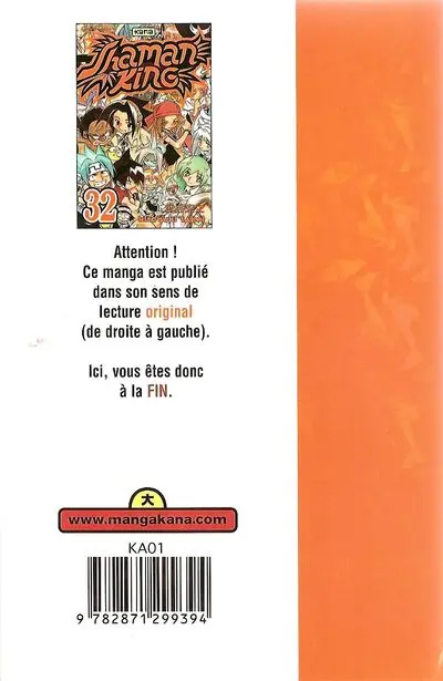 Verso de l'album Shaman King 32 Un jour, une chanson