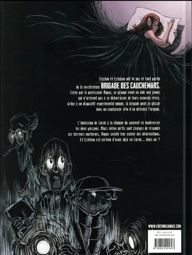 Verso de l'album La Brigade des cauchemars Tome 1 Sarah