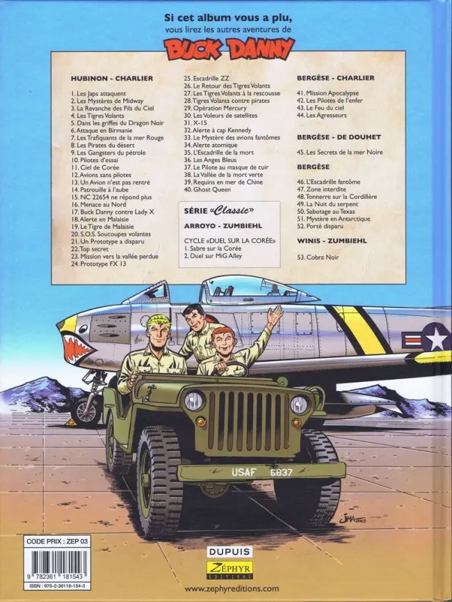 Verso de l'album Buck Danny «Classic» Tome 2 Duel sur Mig Alley