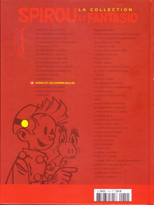 Verso de l'album Spirou et Fantasio La collection Tome 14 Spirou et les hommes-bulles