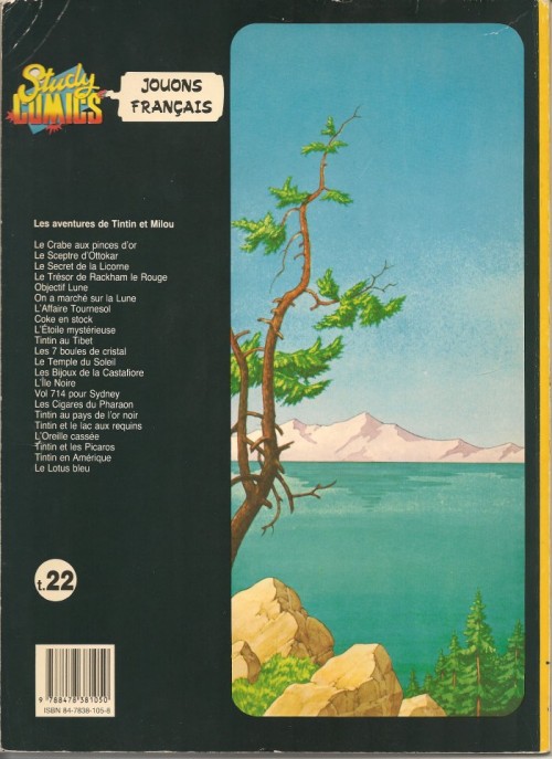 Verso de l'album Tintin Tome 22 Tintin et le lac aux requins
