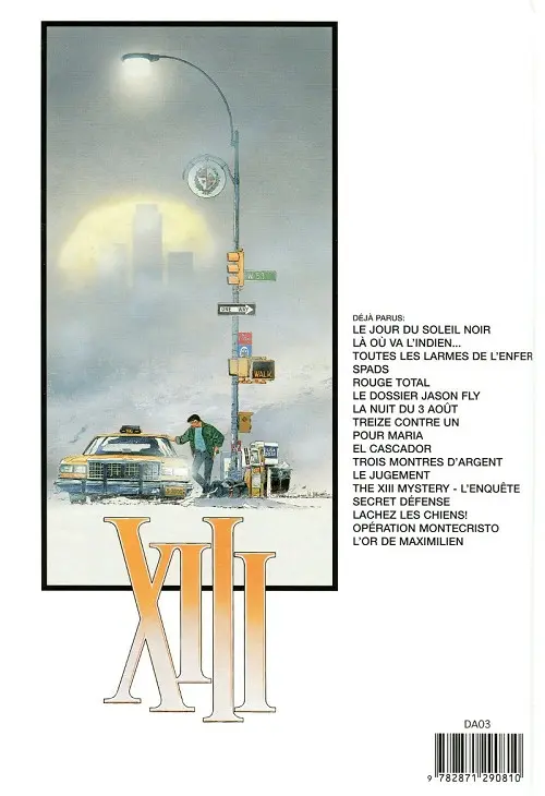 Verso de l'album XIII Tome 11 Trois montres d'argent