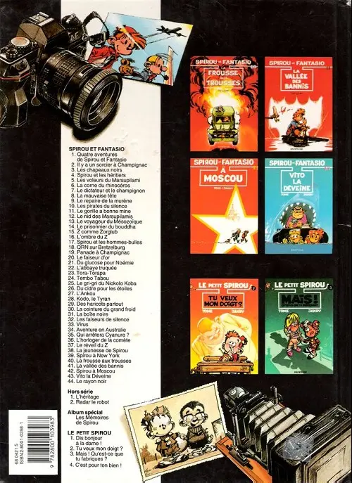 Verso de l'album Spirou et Fantasio Tome 25 Le gri-gri du Niokolo-Koba