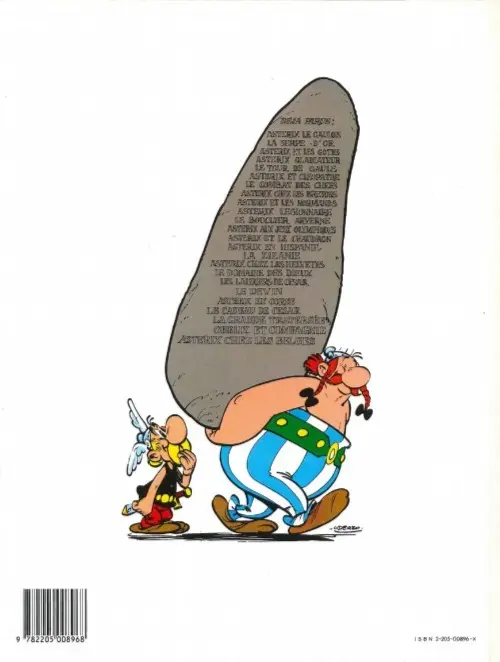 Verso de l'album Astérix Tome 22 La grande traversée