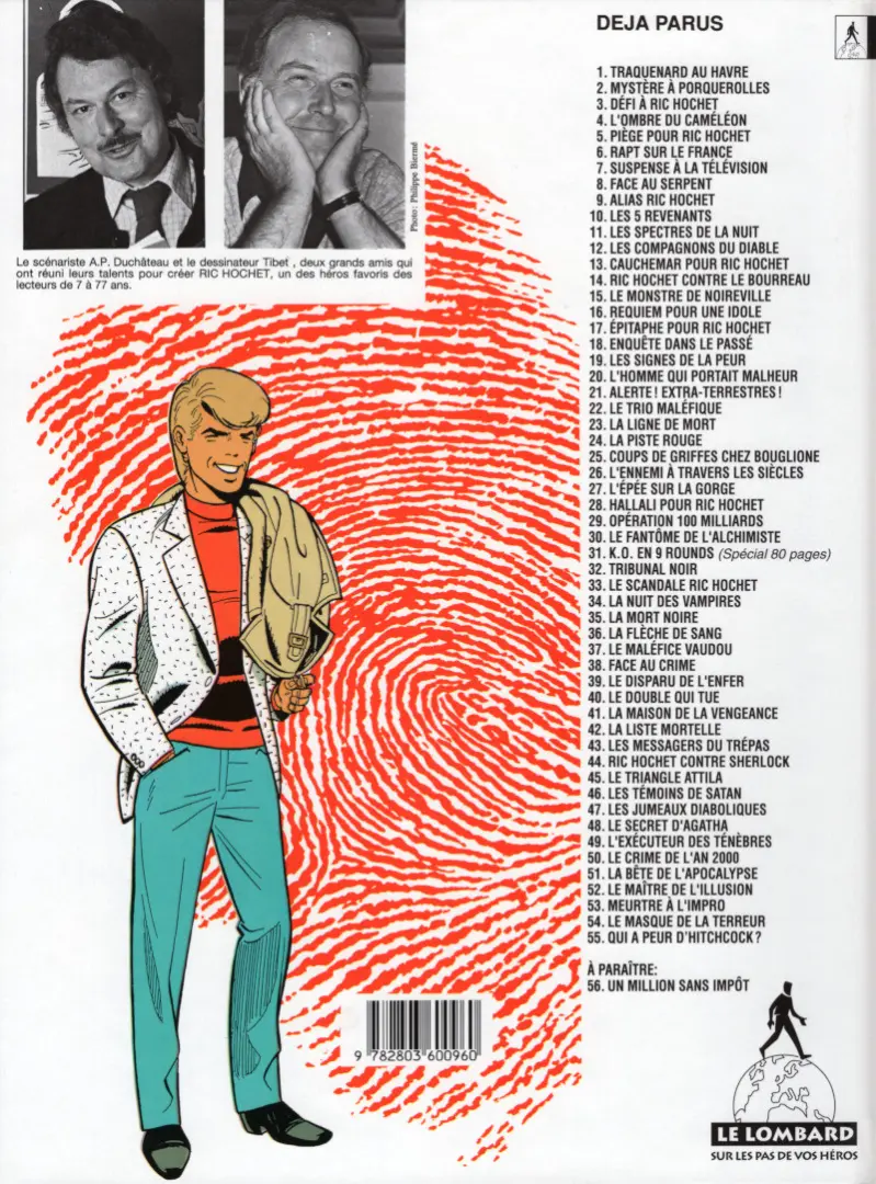 Verso de l'album Ric Hochet Tome 26 L'ennemi à travers les siècles