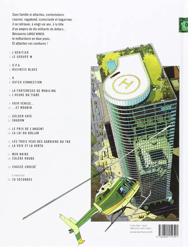 Verso de l'album Largo Winch Tome 15 Les trois yeux des gardiens du Tao