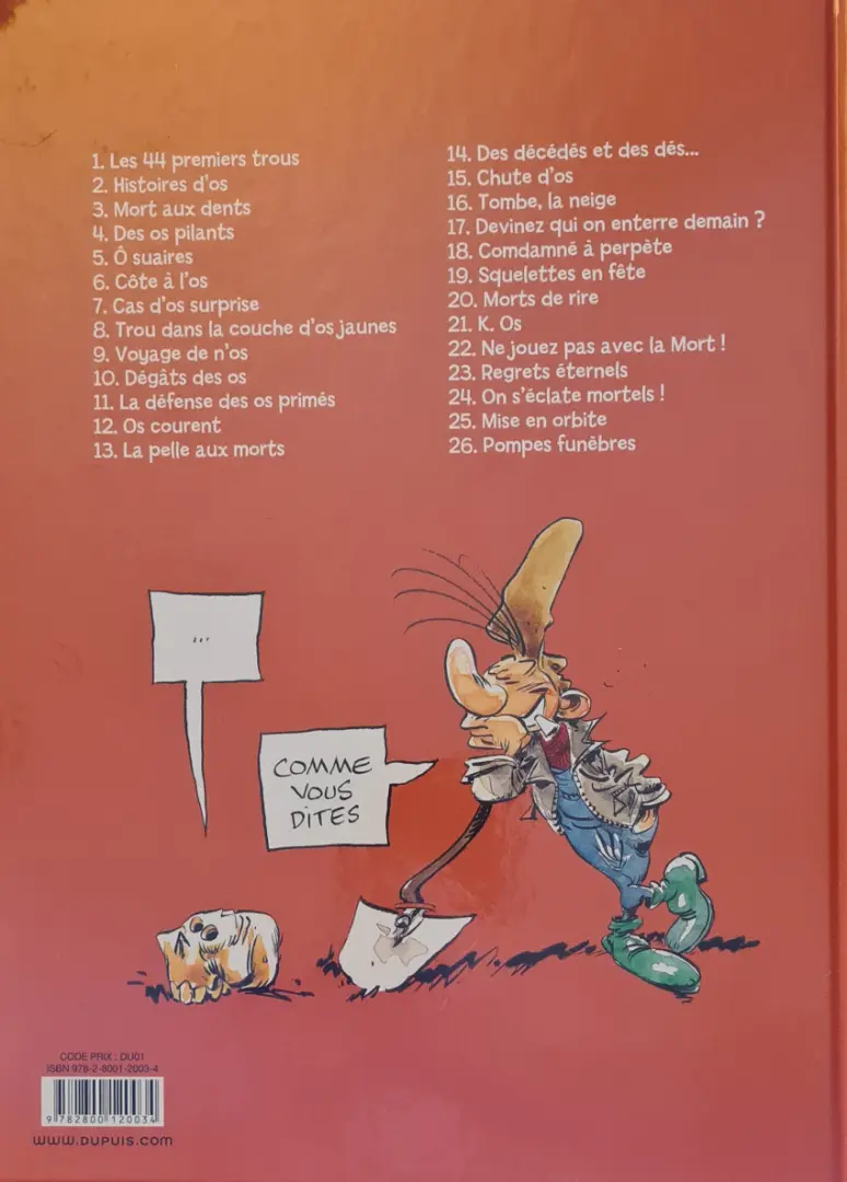 Verso de l'album Pierre Tombal Tome 10 Degats des os