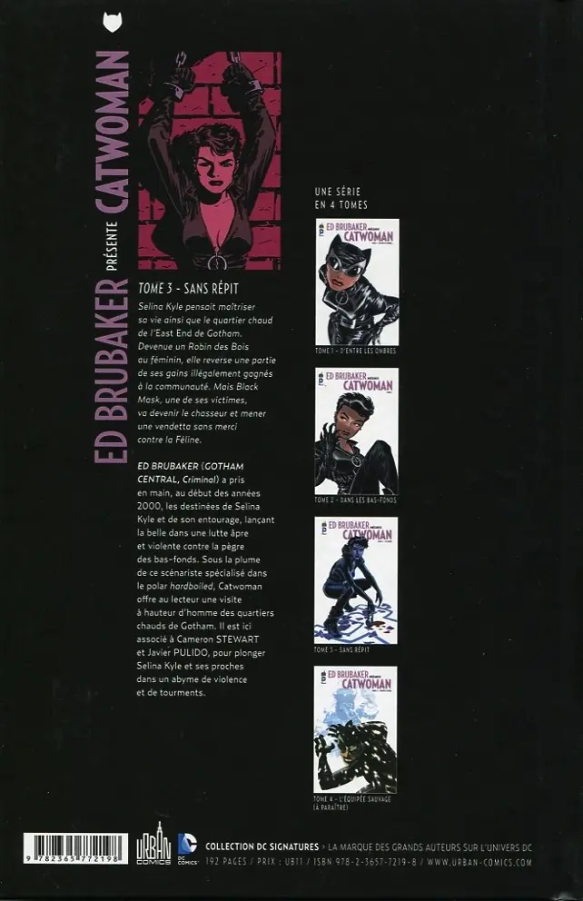 Verso de l'album Catwoman Tome 3 Sans répit