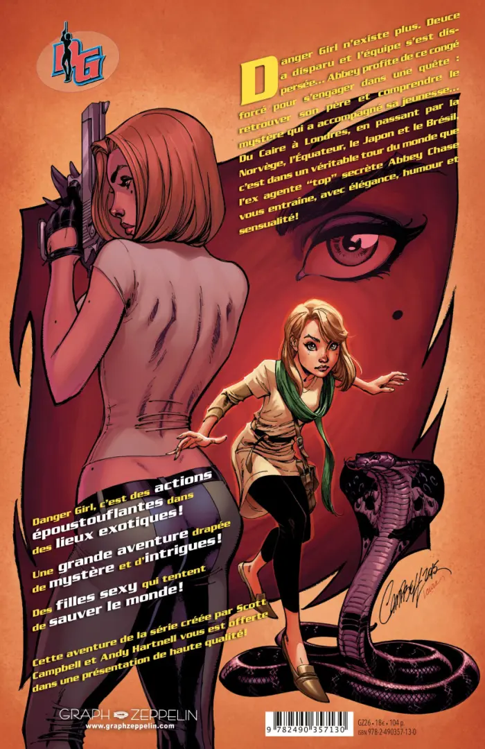 Verso de l'album Danger Girl Renégate