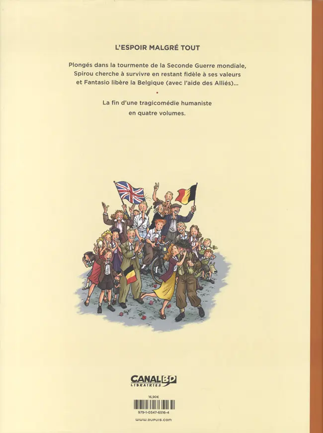 Verso de l'album Spirou et Fantasio - Une aventure de... / Le Spirou de... Tome 19 L'Espoir malgré tout - Quatrième partie - Une fin et un nouveau départ