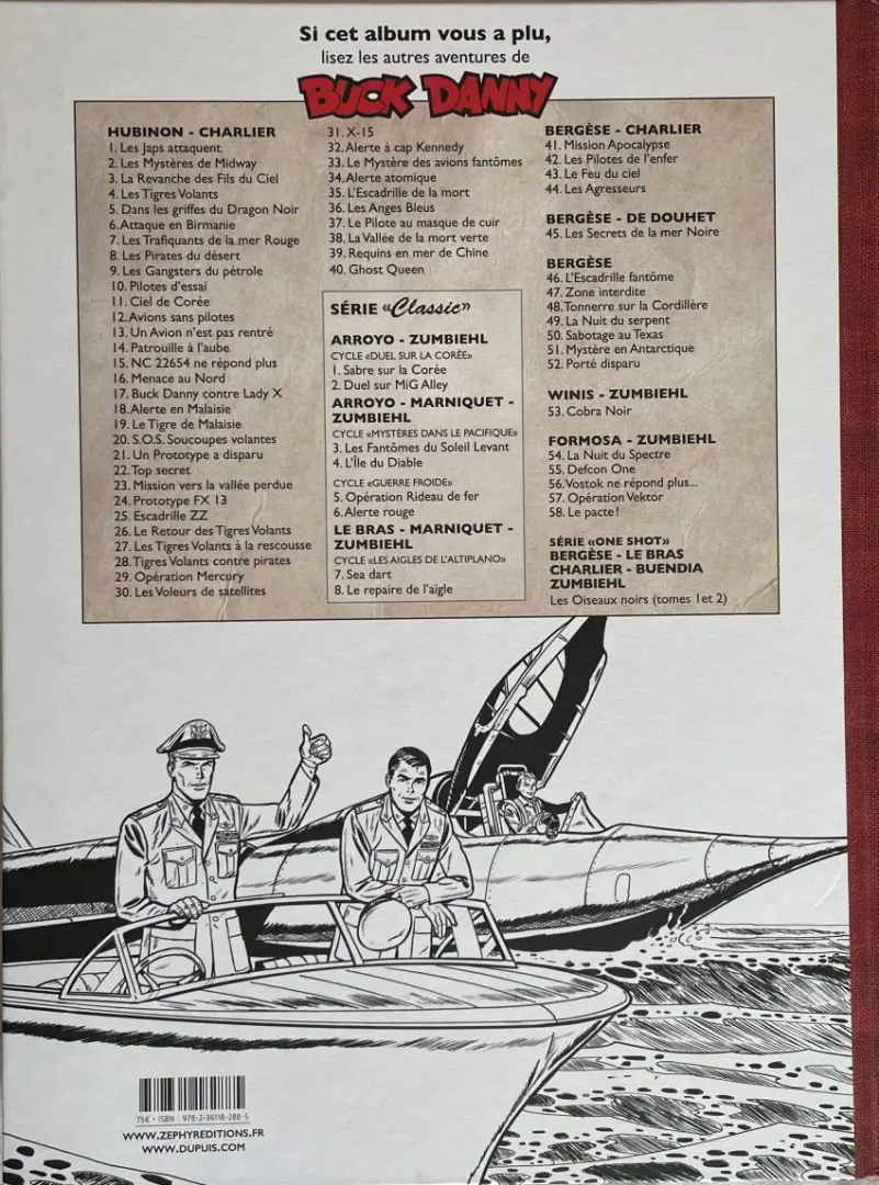 Verso de l'album Buck Danny «Classic» Cap sur les Andes