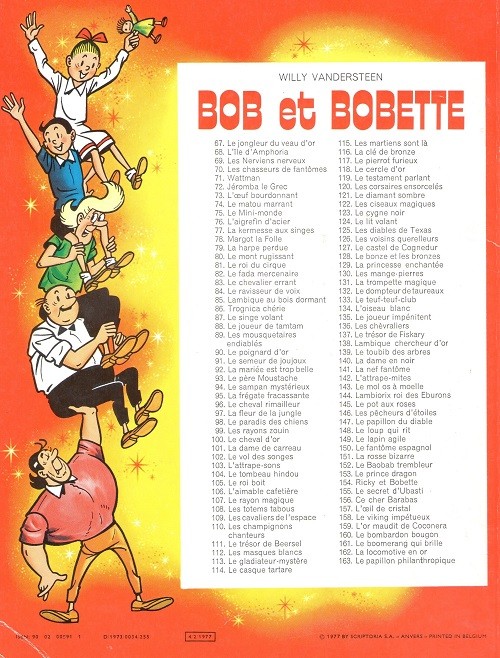 Verso de l'album Bob et Bobette Tome 144 Lambiorix roi des Eburons