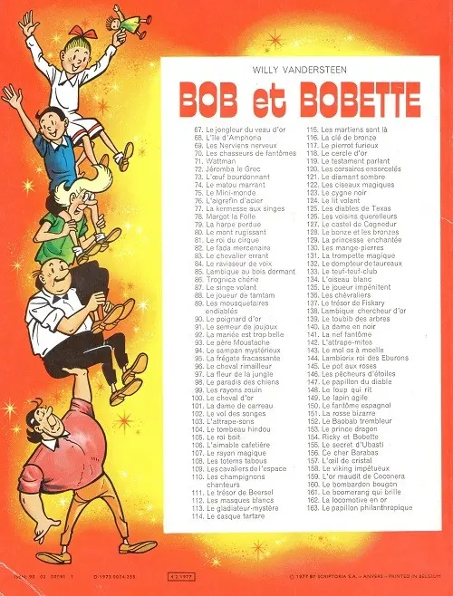 Verso de l'album Bob et Bobette Tome 144 Lambiorix roi des Eburons