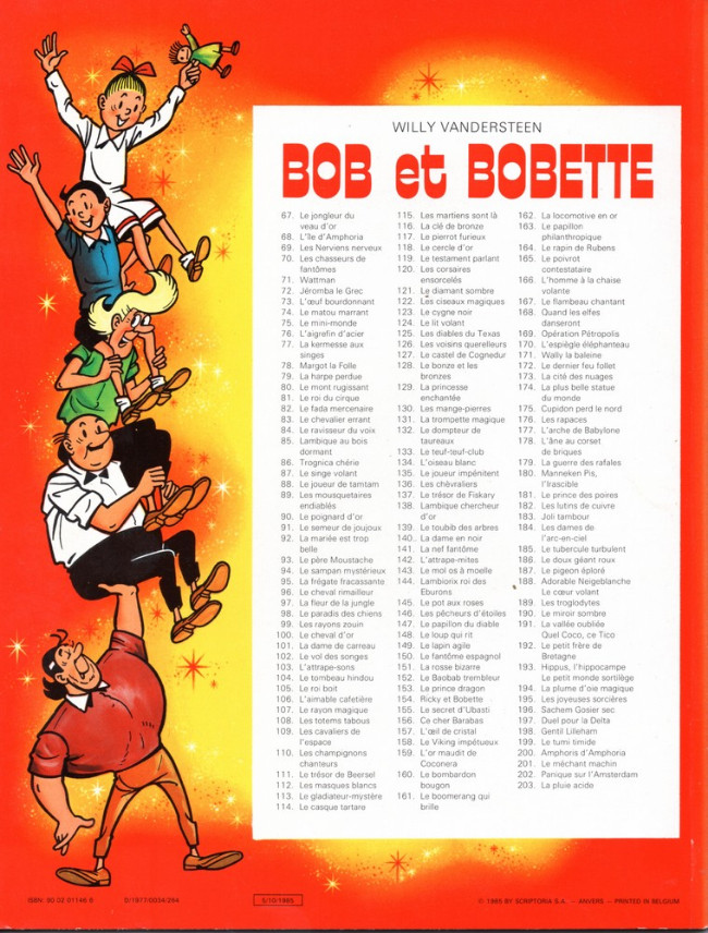 Verso de l'album Bob et Bobette Tome 166 L'homme à la chaise volante