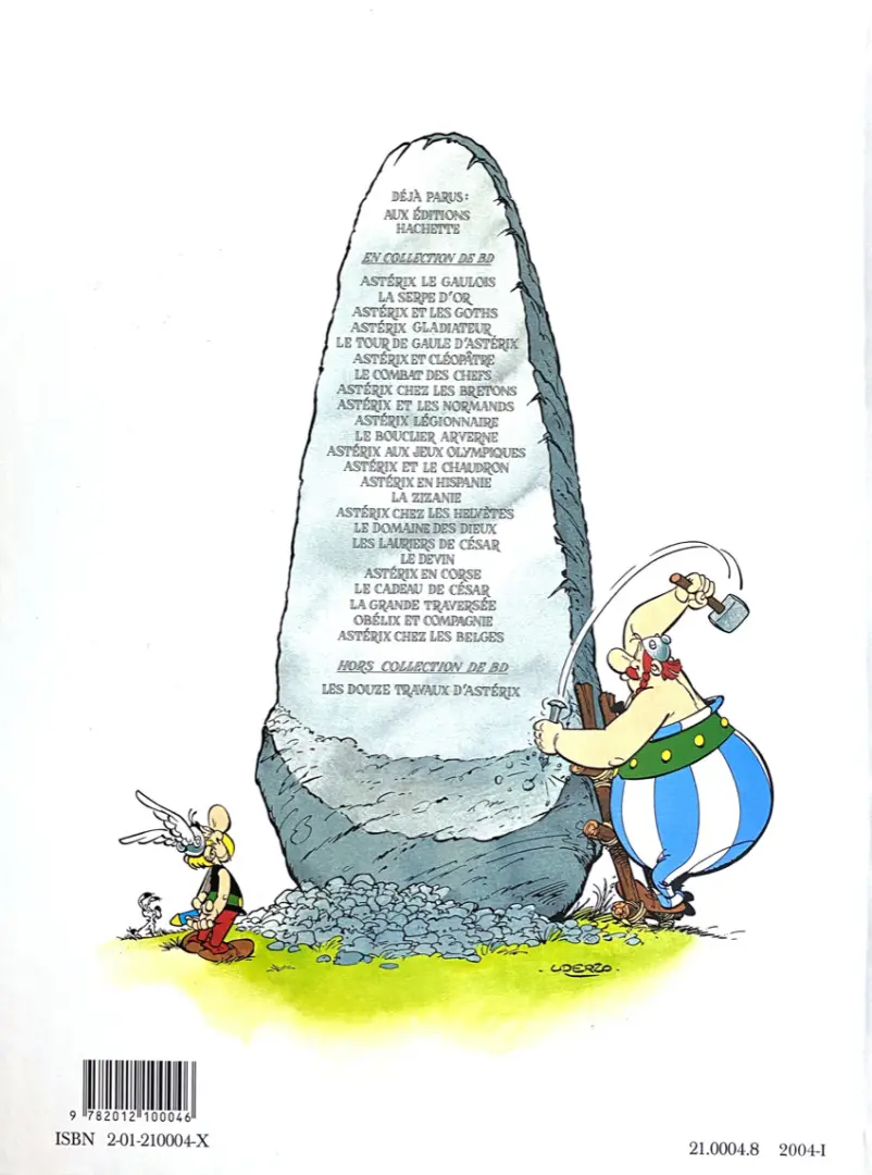 Verso de l'album Astérix Tome 4 Astérix Gladiateur