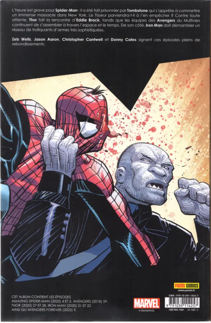 Verso de l'album Marvel Comics Tome 15