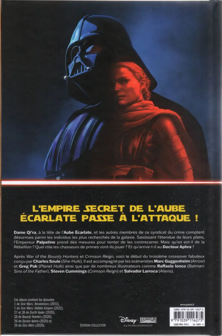 Verso de l'album Star Wars - Hidden Empire Tome 1/4