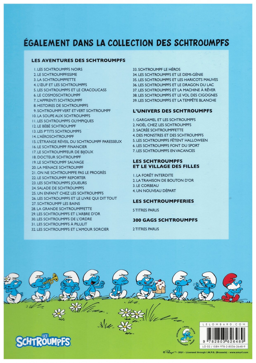 Verso de l'album Les Schtroumpfs Tome 28 La grande Schtroumpfette