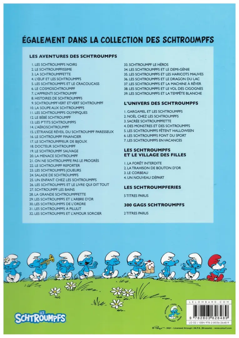 Verso de l'album Les Schtroumpfs Tome 28 La grande Schtroumpfette
