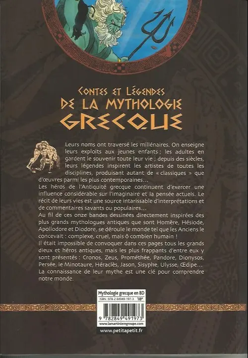 Verso de l'album Contes et Légendes Contes et légendes de la mythologie grecque en bandes dessinées