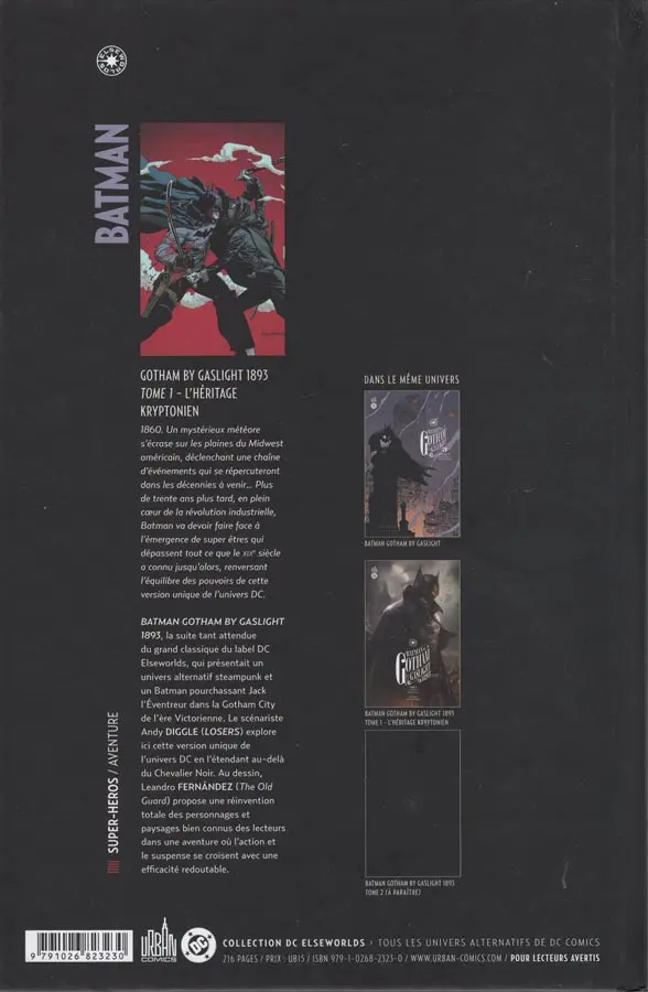 Verso de l'album Batman - Gotham by Gaslight 1893 Tome 1 L'héritage kryptonien