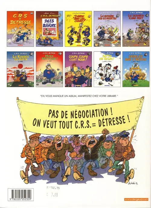 Verso de l'album CRS = Détresse Tome 10 Dégelée sur l'herbe