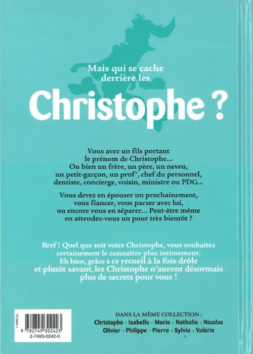 Verso de l'album L'Encyclopédie des prénoms en BD Tome 7 Christophe