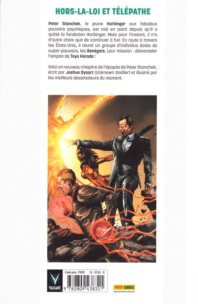 Verso de l'album Harbinger Tome 2 Renégats