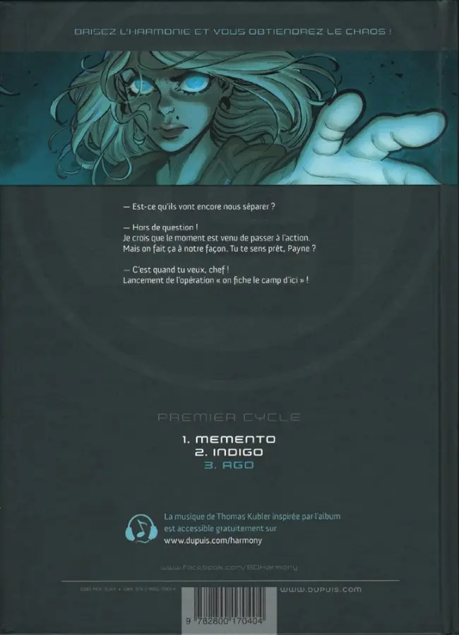 Verso de l'album Harmony Tome 3 Ago
