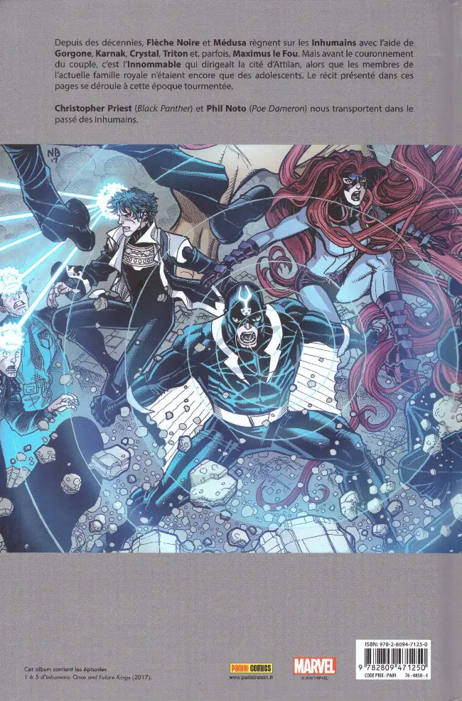 Verso de l'album Inhumans : Rois d'hier et de demain