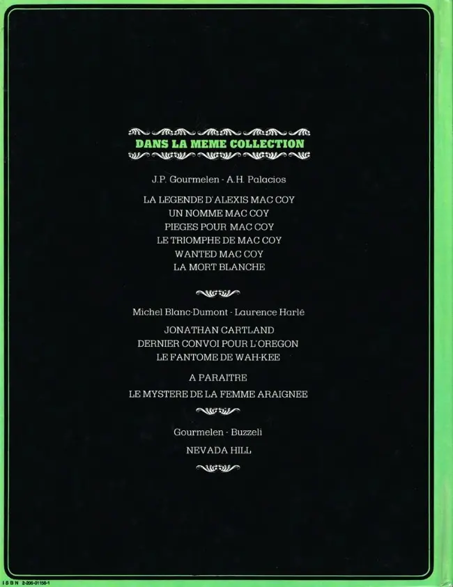 Verso de l'album Mac Coy Tome 6 La mort blanche