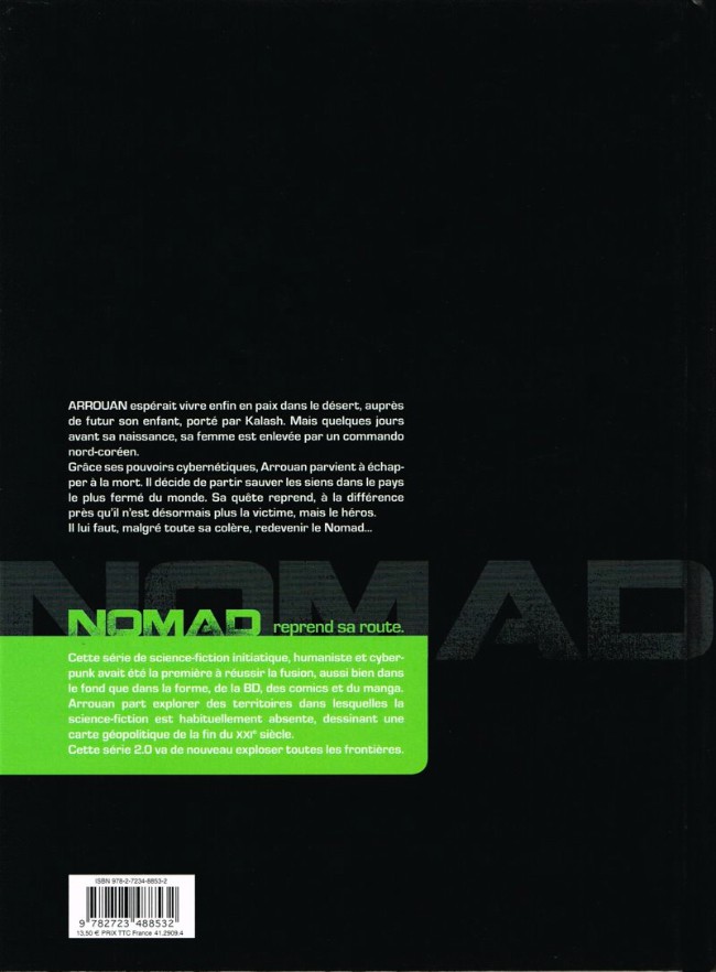 Verso de l'album Nomad 2.0 Tome 1 Mémoire Flash