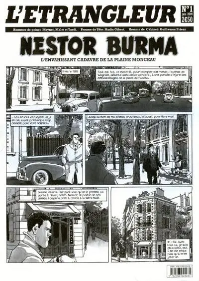 Couverture de l'album L'Étrangleur - Nestor Burma Tome 1 L'envahissant cadavre de la Plaine Monceau (1)