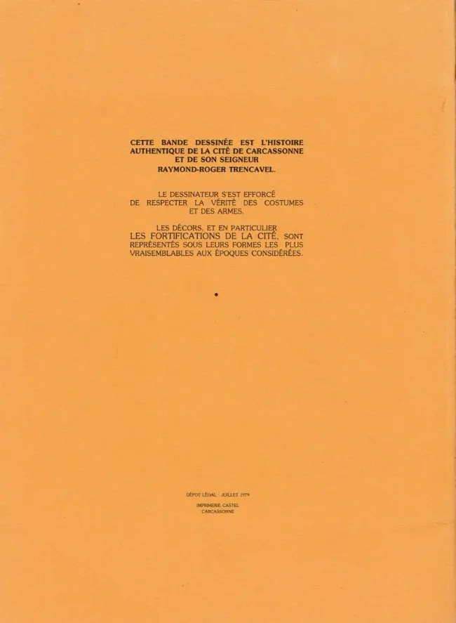 Verso de l'album Raymond-Roger Trencavel