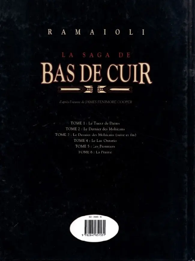 Verso de l'album La saga de Bas de Cuir Tome 6 La prairie