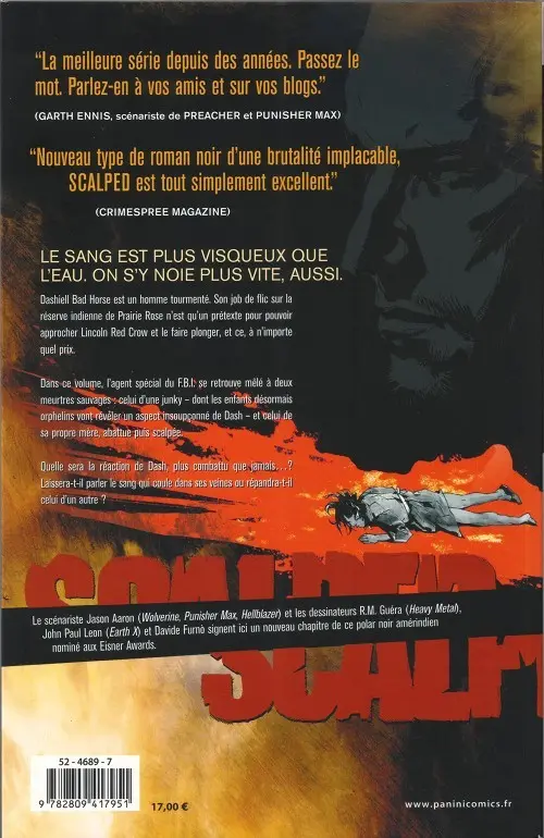 Verso de l'album Scalped Tome 3 Mères mortes