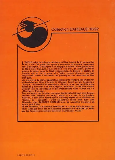 Verso de l'album Spaghetti 16/22 Tome 4 L'émeraude rouge