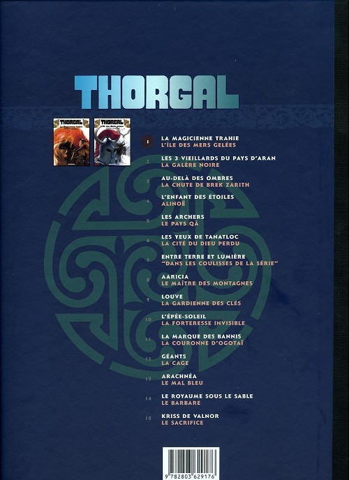 Verso de l'album Thorgal Tomes 1 à 3