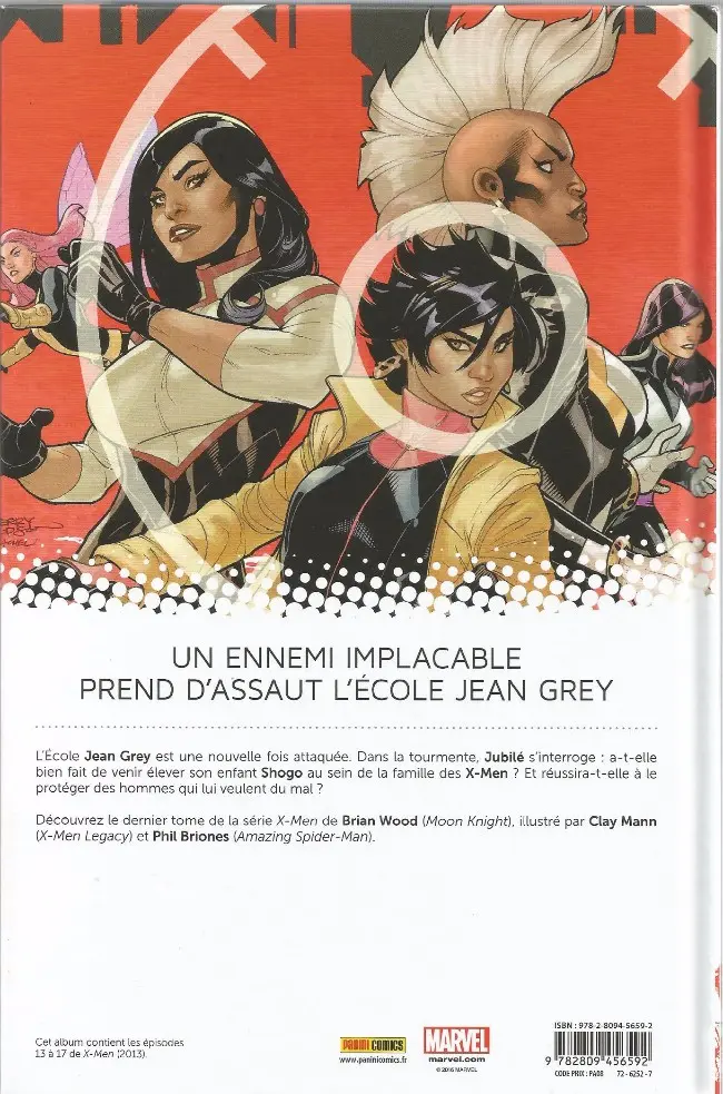 Verso de l'album X-Men Tome 3 Liens de sang