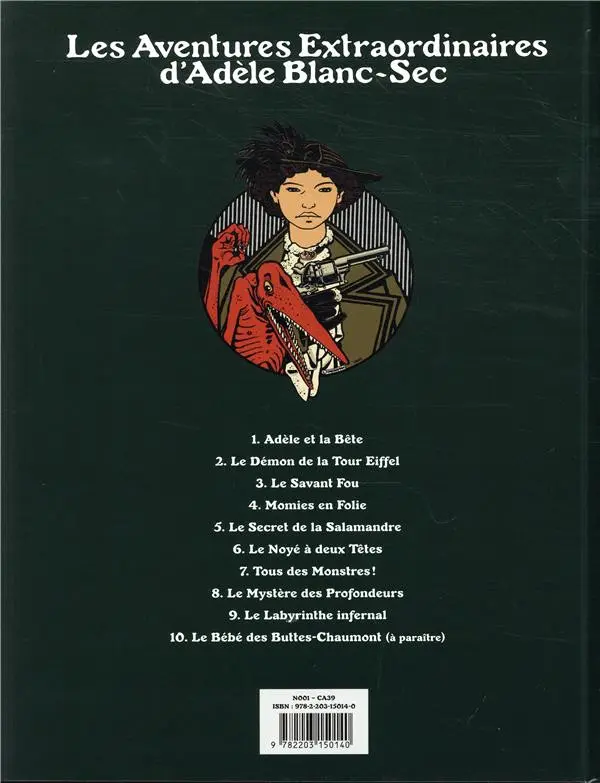 Verso de l'album Les Aventures Extraordinaires d'Adèle Blanc-Sec Tome 8 Le Mystère des Profondeurs